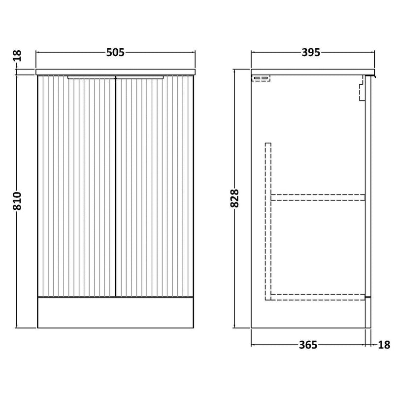 Hudson Reed Fluted Floor Standing 500mm Vanity Unit & Ceramic Basin