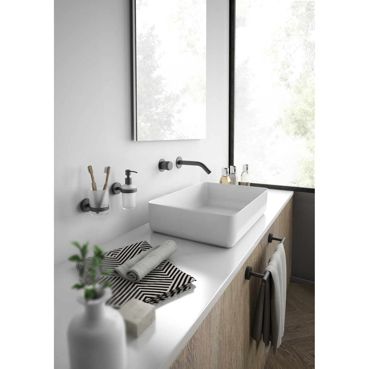 Gedy Eros Towel Rail 35cm - Black