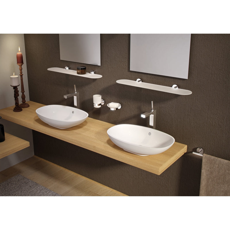 Gedy Eros Toilet Roll Holder with Flap - Chrome