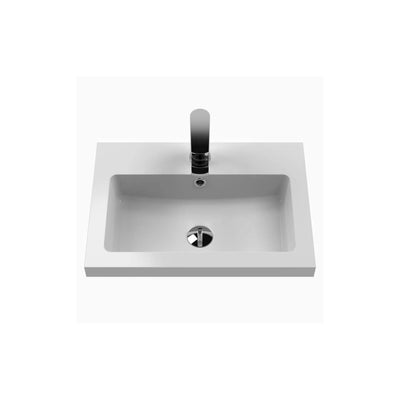 Lana Compact 500mm Floorstanding 2 Door Vanity Unit & Basin - Satin Midnight Blue