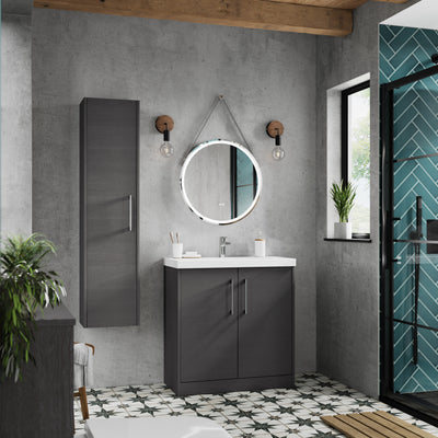 Hudson Reed Juno Floor Standing 800mm Vanity Unit With 2 Doors & Ceramic Basin