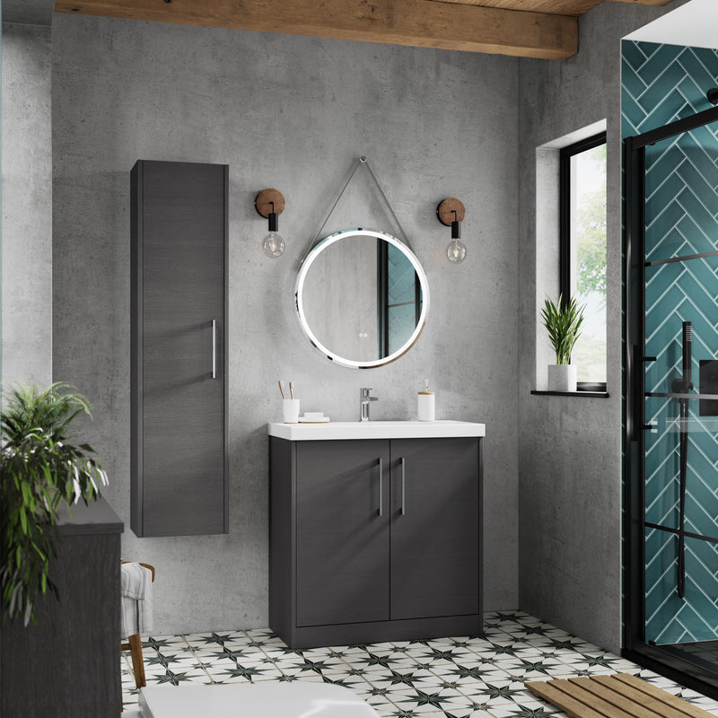 Hudson Reed Juno Floor Standing 800mm Vanity Unit With 2 Doors & Ceramic Basin