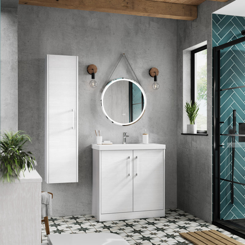 Hudson Reed Juno Wall Hung 600mm Vanity Unit With 2 Doors & Ceramic Basin
