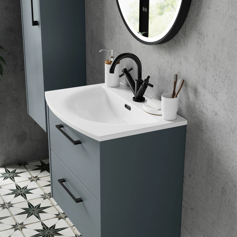 Hudson Reed Juno Wall Hung 800mm Vanity Unit With 2 Drawers & Ceramic Basin