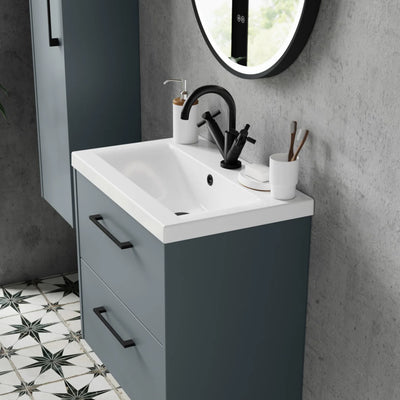 Hudson Reed Juno Wall Hung 800mm Vanity Unit With 2 Drawers & Ceramic Basin