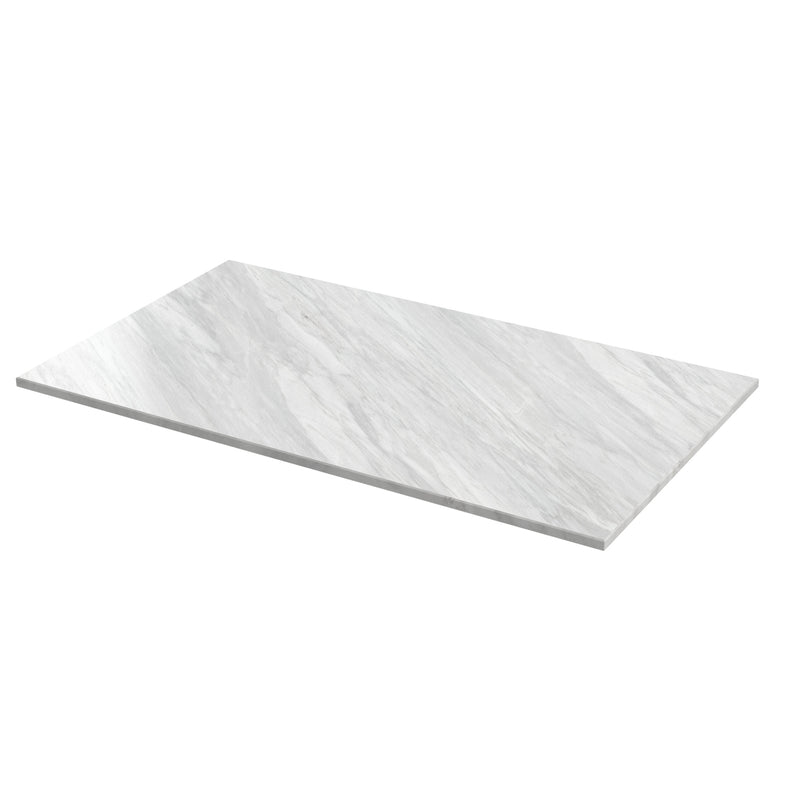 Classique 600mm Wall Hung Vanity Unit With 1 Drawer With Grey Marble Worktop - Satin Grey