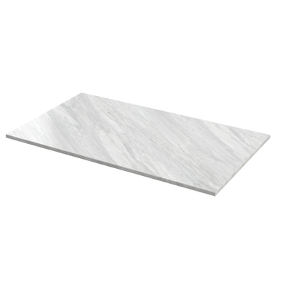 Classique 600mm Floor Standing Vanity Unit With 2 Doors With Grey Marble Worktop - Soft Black