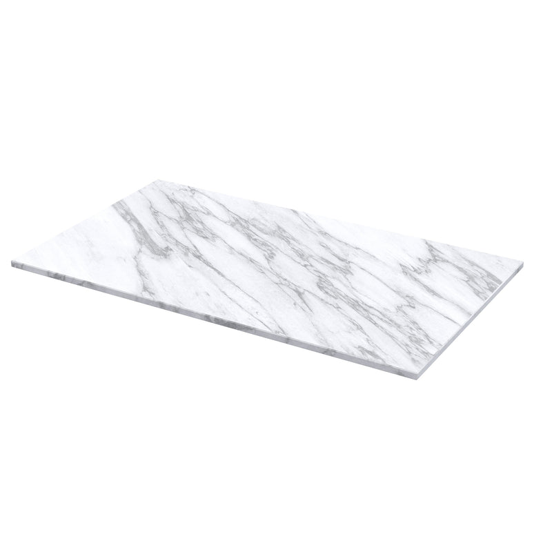 Classique 800mm Wall Hung Vanity Unit With 1 Drawer With Carrera Marble Worktop - Satin Grey