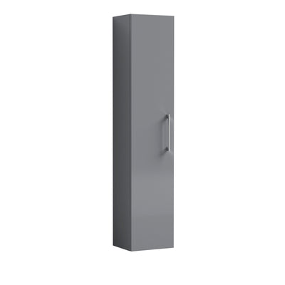 Lana 300mm Wall Hung Tall Storage Unit With 1 Door - Satin Grey
