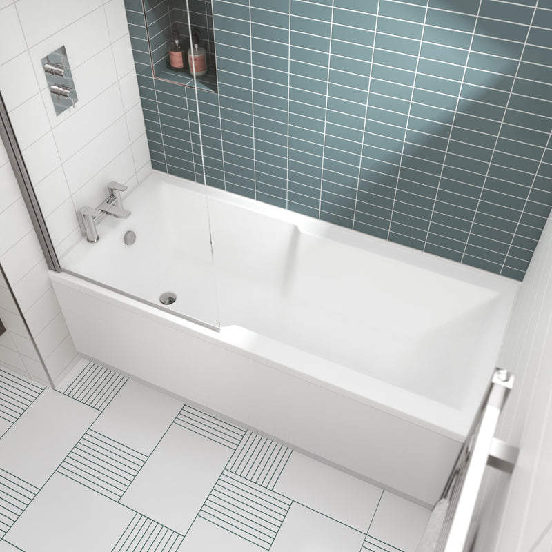 Square Straight Shower Bath - 1700 x 750mm