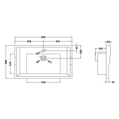 Classique 800mm Floor Standing Vanity Unit With 2 Doors With Traditional Basin - Satin Grey