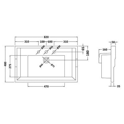 Classique 800mm Wall Hung Vanity Unit With 1 Drawer With Traditional Basin - Satin Green