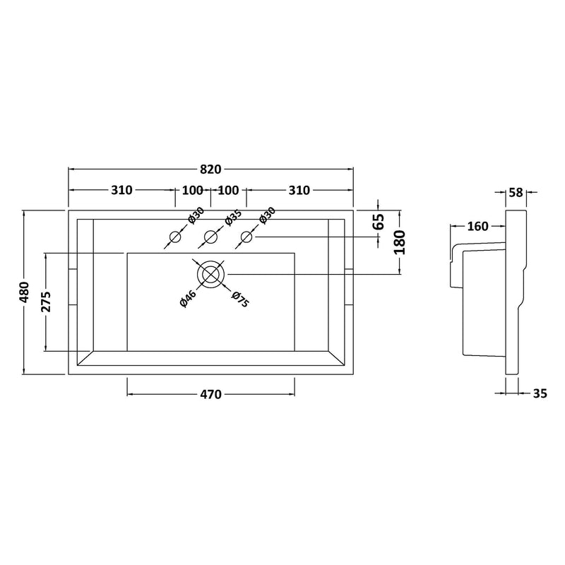 Classique 800mm Floor Standing Vanity Unit With 2 Doors With Traditional Basin - Satin Soft Black