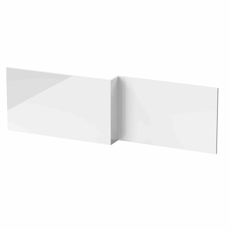 Waterproof Gloss White Square Shower Bath Front Panel - 1800mm