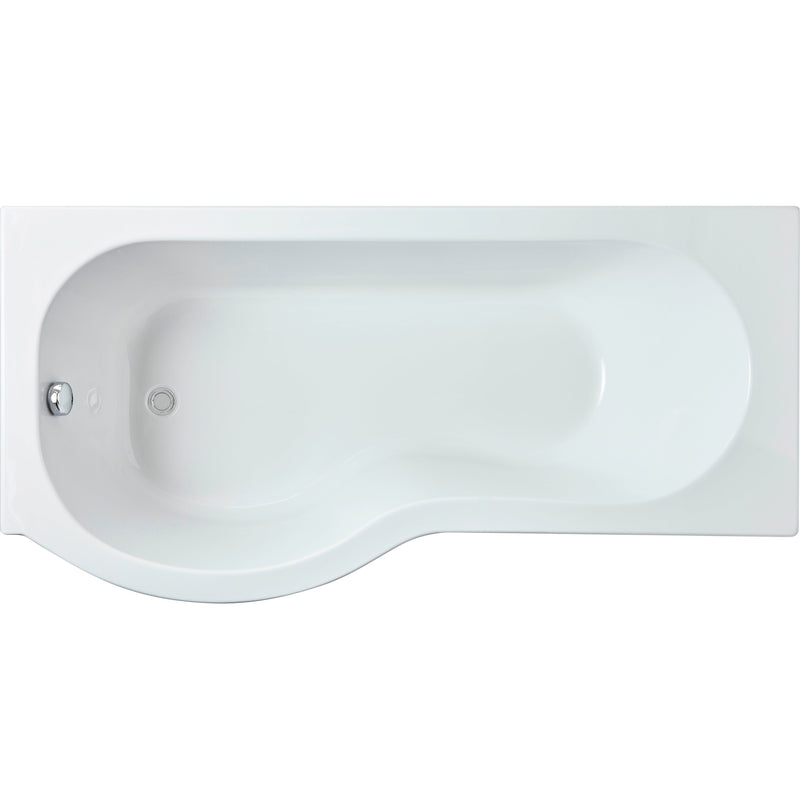P-Shaped Shower Bath - 1600mm x 850mm, Left Hand