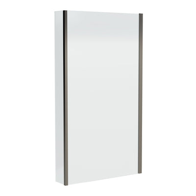 6mm L-Shape Fixed Shower Bath Screen With Fixed Return - Brushed Pewter