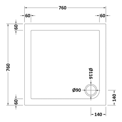 Porto Brushed Brass 6mm Pivot Shower Door With Slate Effect Stone Resin Tray & Waste - 760 x 760mm