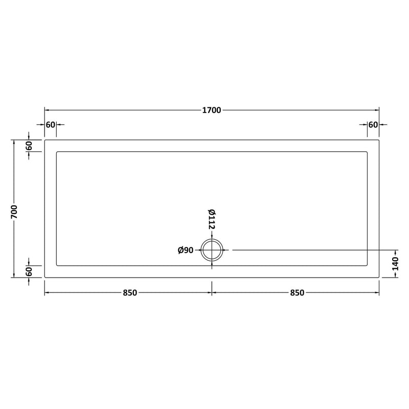 Porto Brushed Brass 6mm Sliding Shower Door With Slate Effect Stone Resin Tray & Waste - 1700 x 700mm