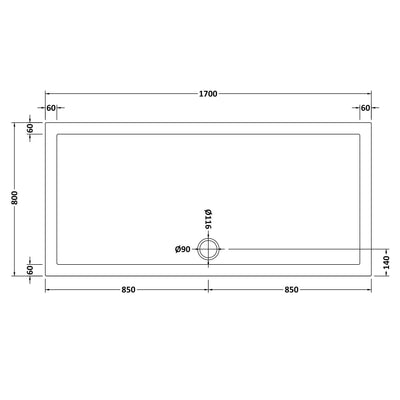 Porto Brushed Brass 6mm Sliding Shower Door With White Stone Resin Tray & Waste - 1700 x 800mm