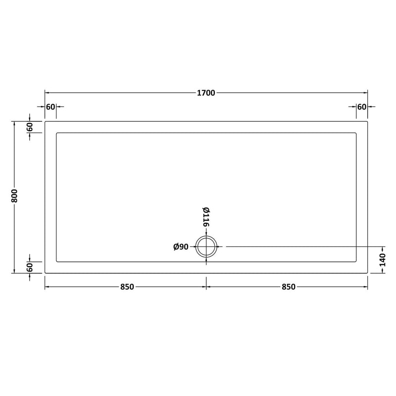 Porto Brushed Brass 6mm Sliding Shower Door With White Stone Resin Tray & Waste - 1700 x 800mm