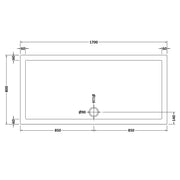 Porto Brushed Brass 6mm Sliding Shower Door With Slate Effect Stone Resin Tray & Waste - 1700 x 800mm