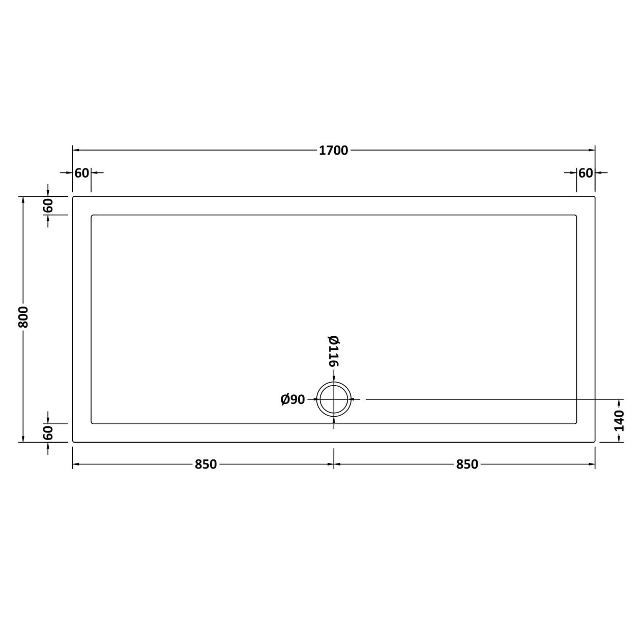 Porto Brushed Brass 6mm Sliding Shower Door With Slate Effect Stone Resin Tray & Waste - 1700 x 800mm