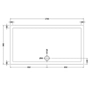 Porto Matt Black 6mm Sliding Shower Door With Slate Effect Stone Resin Tray & Waste - 1700 x 900mm