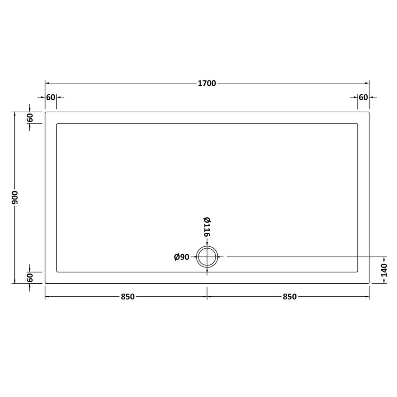 Porto Brushed Brass 6mm Sliding Shower Door With White Stone Resin Tray & Waste - 1700 x 900mm