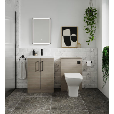 Lana 600 x 383mm Wall Hung Vanity Unit With 2 Drawers & Ceramic Basin