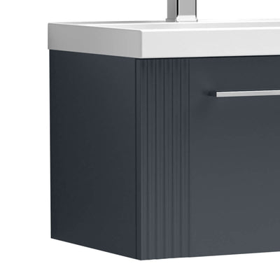 Nuie Deco 600 x 383mm Wall Hung Vanity Unit With 1 Drawer & Ceramic Basin