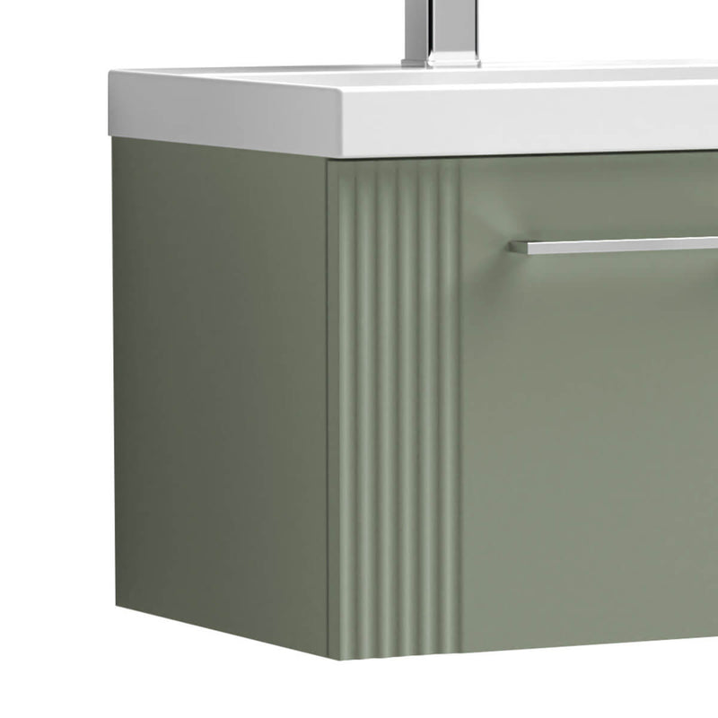 Nuie Deco 600 x 383mm Wall Hung Vanity Unit With 1 Drawer & Ceramic Basin