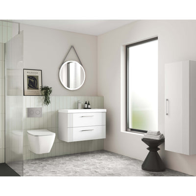 Nuie Deco 600 x 383mm Wall Hung Vanity Unit With 1 Drawer & Ceramic Basin
