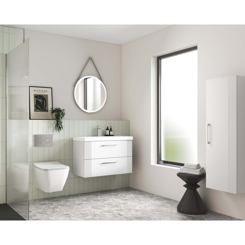 Nuie Deco 600 x 383mm Wall Hung Vanity Unit With 1 Drawer & Ceramic Basin