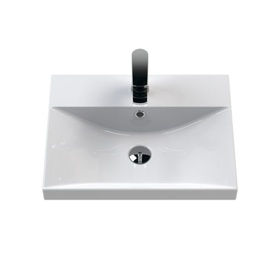 Classique 500mm Wall Hung Vanity Unit With 1 Drawer With Thin Edge Ceramic Basin - Satin Green