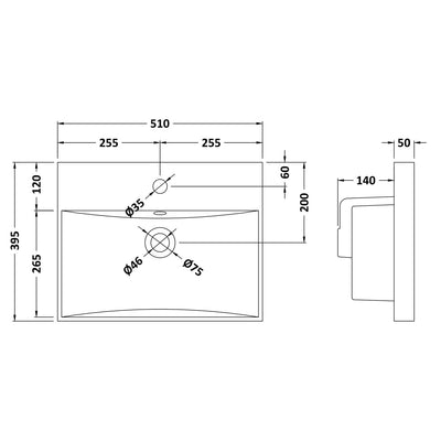 Classique 500mm Floor Standing Vanity Unit With 2 Doors With Thin Edge Ceramic Basin - Satin Grey