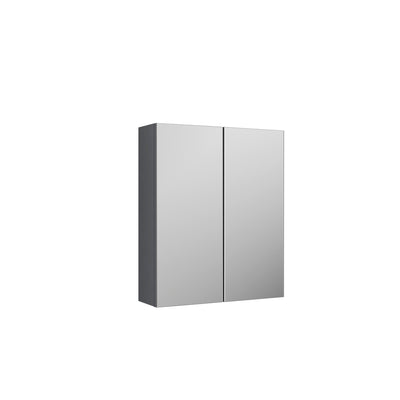 Lana 600mm Mirror Cabinet With 2 Doors - Satin Grey