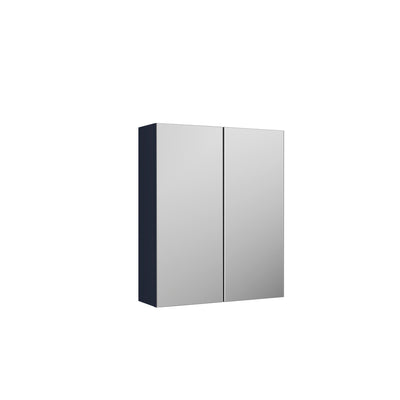 Lana 600mm Mirror Cabinet With 2 Doors - Satin Midnight Blue