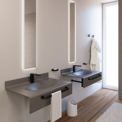 Gedy Outline Towel Rail/Grab Bar 55cm - Matt Black