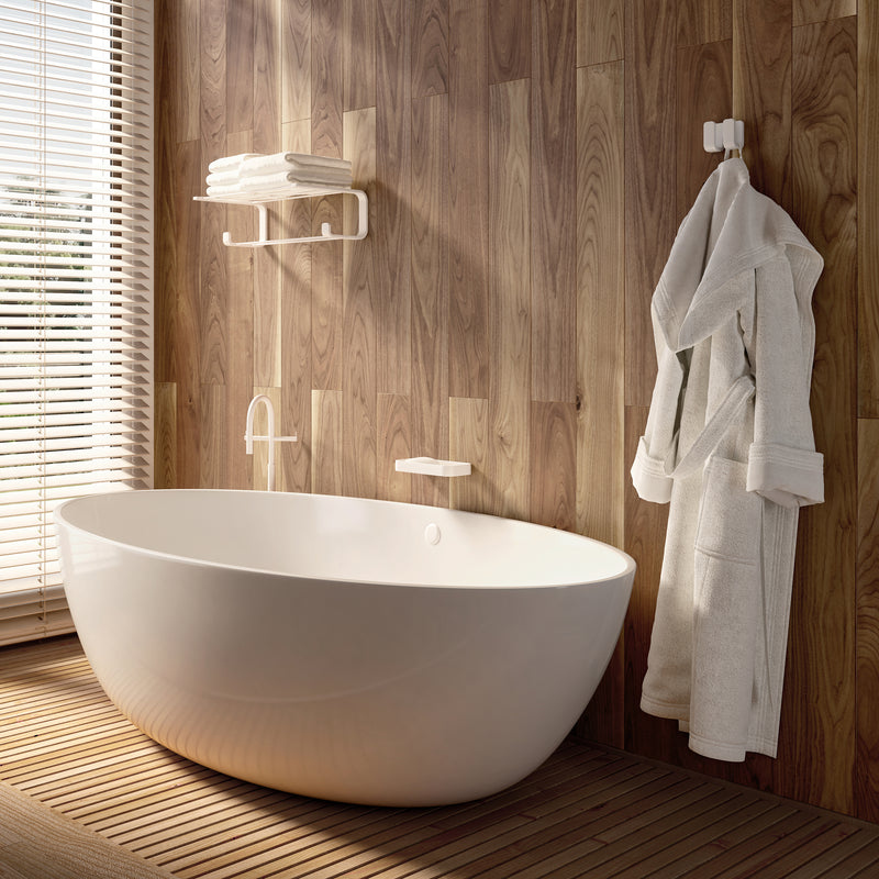 Gedy Outline Double Towel Rack - Matt White