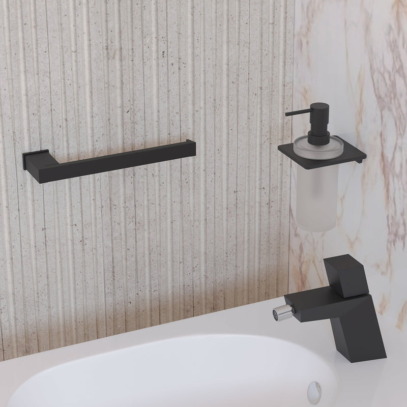 Sonia S Cube Open Toilet Roll Holder - Black