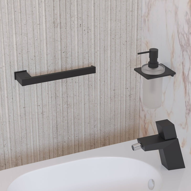 Sonia S Cube Open Towel Bar - Black