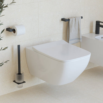 Sonia S Cube Open Toilet Roll Holder - Black