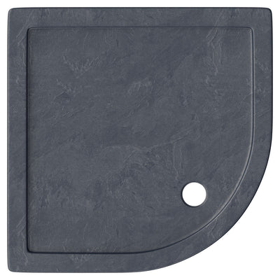 Slate Effect Stone Resin Quadrant Shower Tray & Waste 700 x 700mm