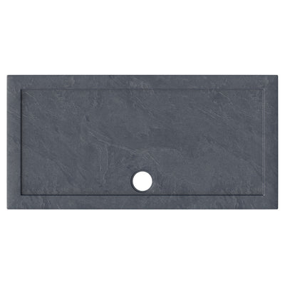 Slate Effect Stone Resin Rectangular Shower Tray & Waste 1400 x 700mm