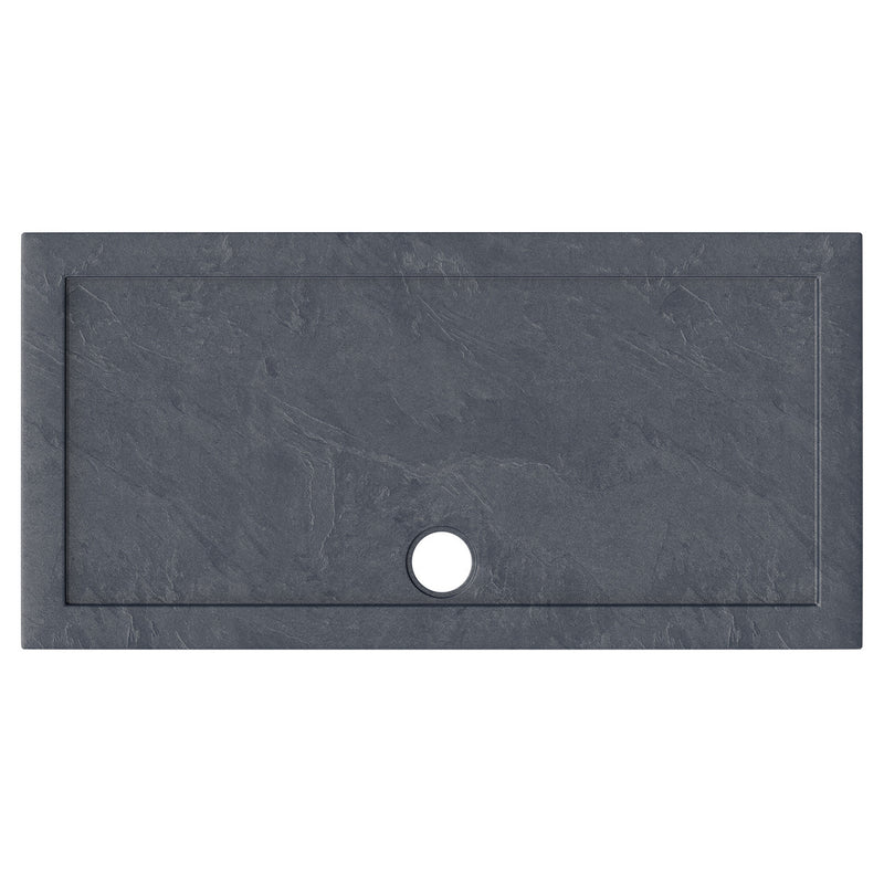 Slate Effect Stone Resin Rectangular Shower Tray & Waste 1400 x 760mm