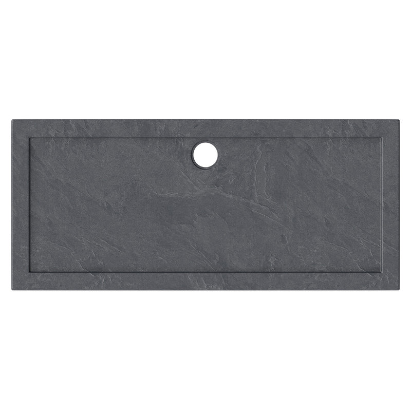 Slate Effect Stone Resin Rectangular Shower Tray & Waste 1700 x 700mm