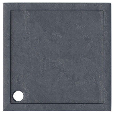 Slate Effect Stone Resin Square Shower Tray & Waste 900 x 900mm