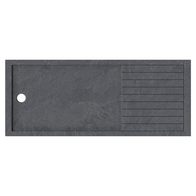 Slate Effect Walk In Shower Tray & Waste 1400 x 800mm