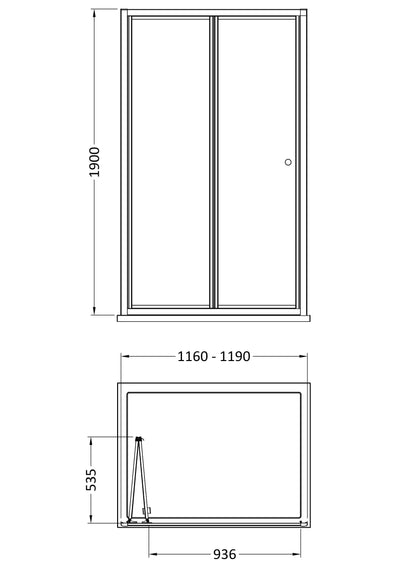 Porto 4mm Bi-Fold Shower Door - 1200mm, 1900mm High, Chrome