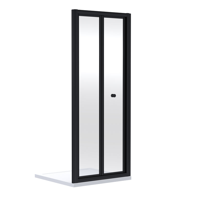 Porto 4mm Bi-Fold Shower Door - 760mm, 1900mm High, Matt Black